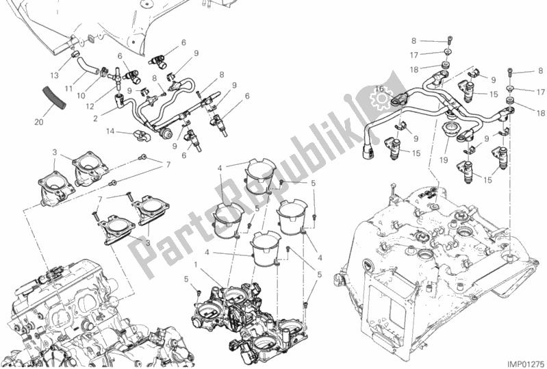 Toutes les pièces pour le Corps De Papillon du Ducati Streetfighter V4 S 1103 2020